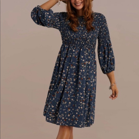 Petal Lush | Dresses | Petal Lush Blue 34 Length Sleeve Round Neck Natural Summer Floral Midi Dress | Poshmark Petal Lush | Dresses | Petal Lush Blue 34 Length Sleeve Round Neck Natural Summer Floral Midi Dress | Poshmark